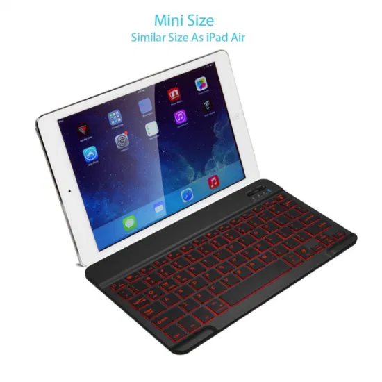 7-дюймовая 10-дюймовая перезаряжаемая RGB беспроводная клавиатура с синей зубной подсветкой для телефона, планшета, ноутбука, iPad, компьютера